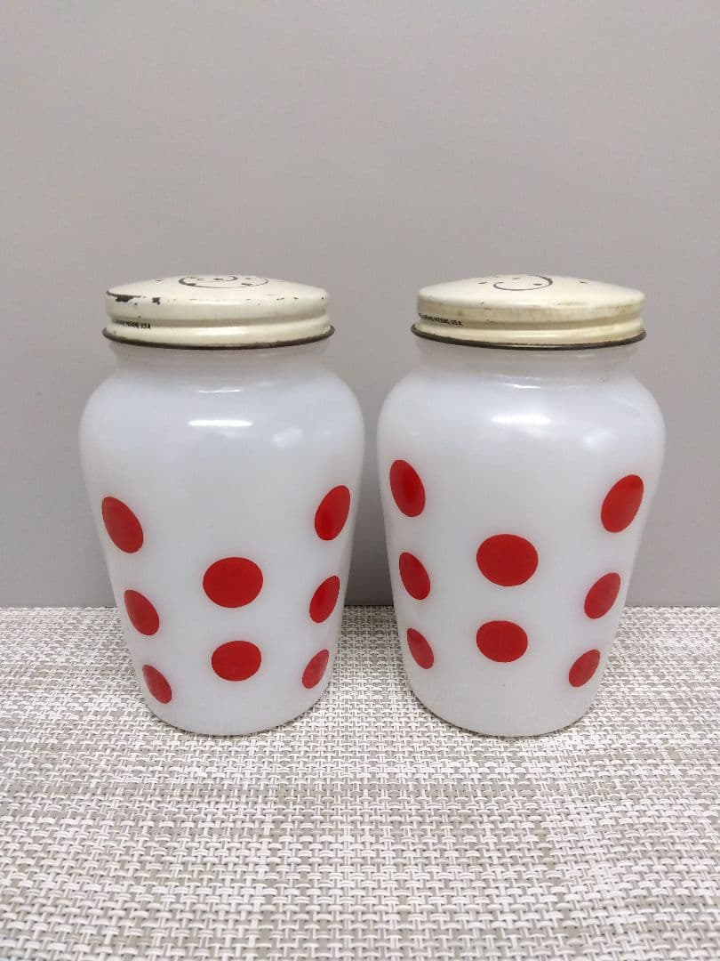 最終価格！ファイヤーキング ポルカドット 赤 ソルト＆ペッパーセット USA