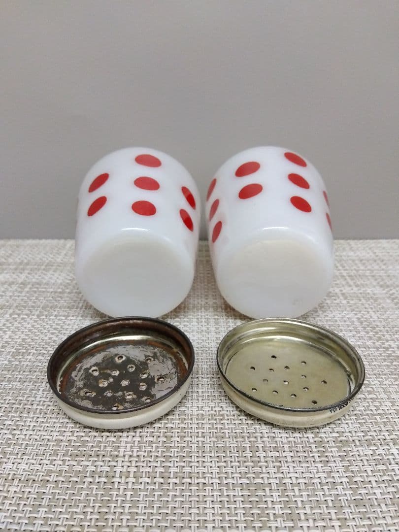 最終価格！ファイヤーキング ポルカドット 赤 ソルト＆ペッパーセット USA
