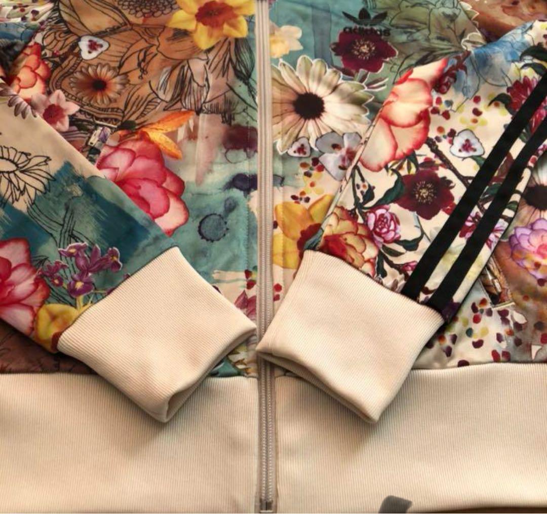 美品 アディダス トラックジャケット ボタニカル 花柄 ジャージ レディース L