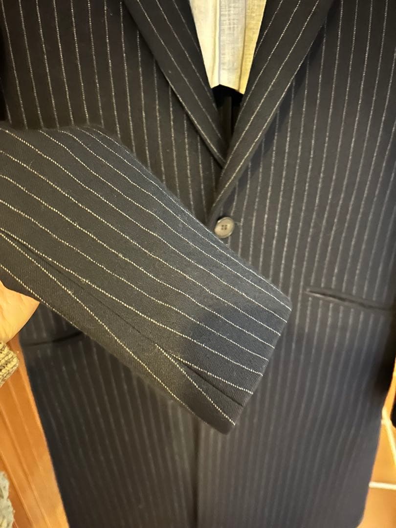Drawer ストライプ ブラック チェスターコート 36