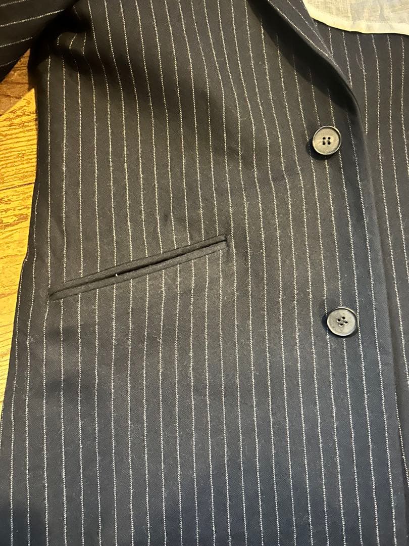 Drawer ストライプ ブラック チェスターコート 36