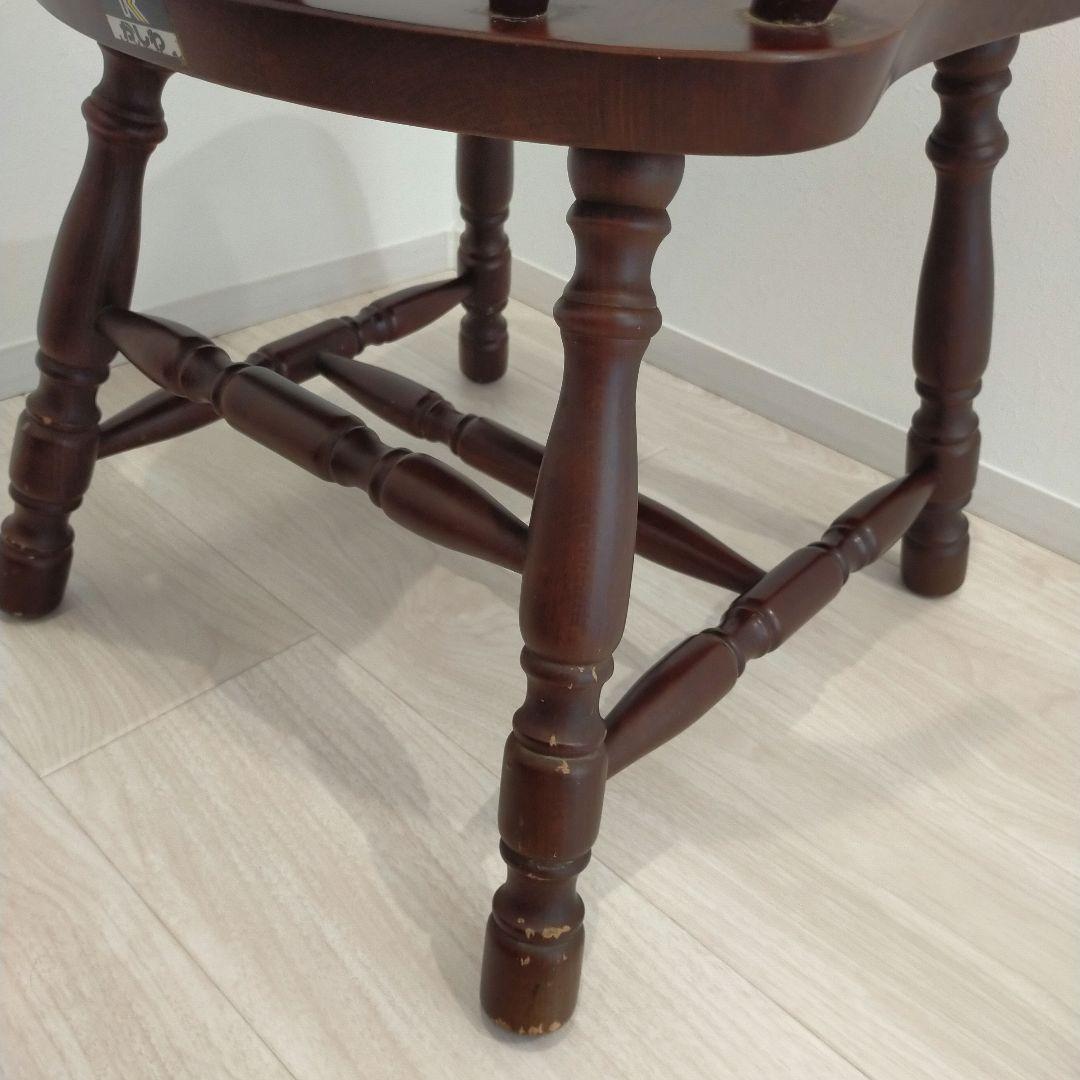 かしわ　柏木工　ビンテージ　ダークブラウン 木製 スピンドルバックチェア