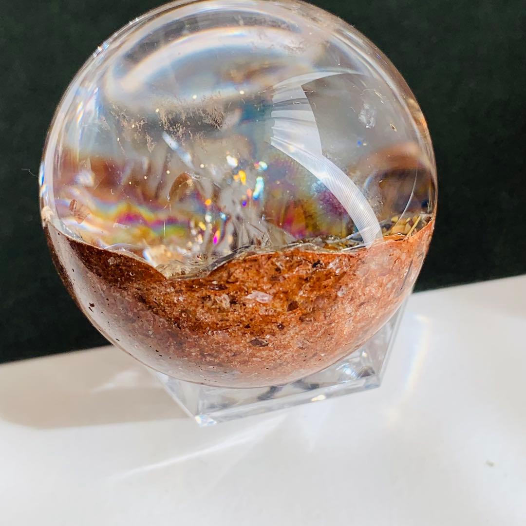 タイチンルチル　パイライト共生　ガーデンクォーツスフィア　46ミリ B7