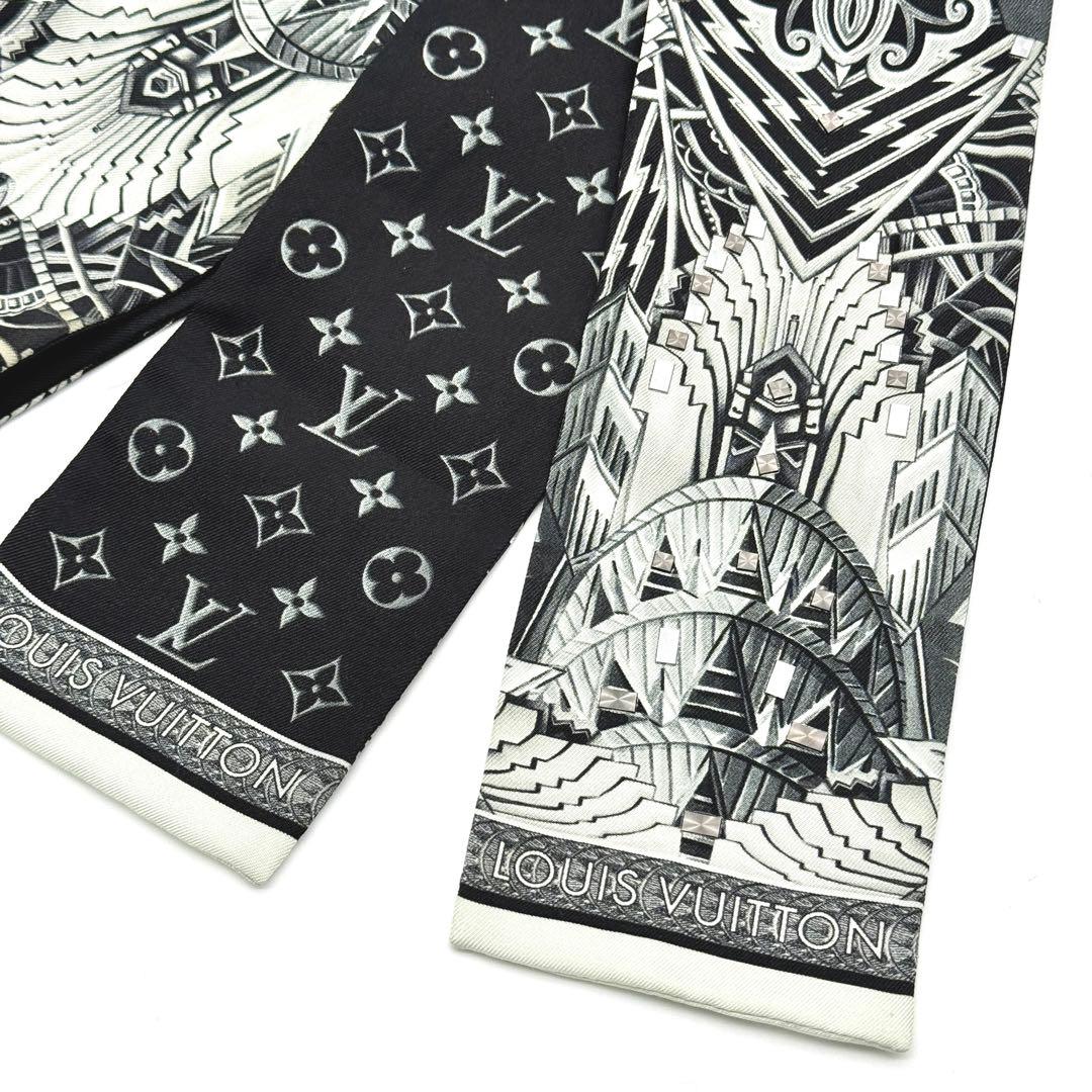 ルイヴィトン バンドー スカーフ シルク LV ビルディング モノグラム 希少