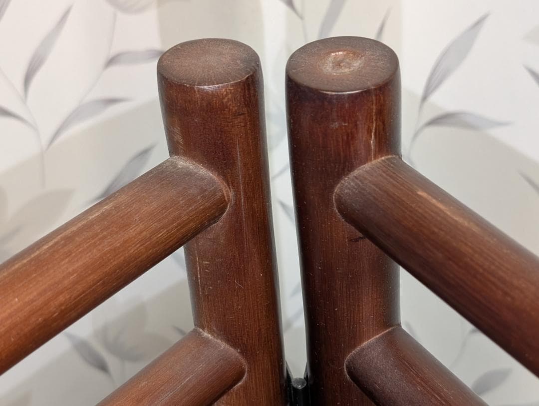 古家具　民芸　竹工芸　三段棚　折り畳み