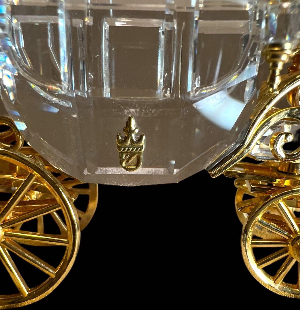 鸛《廃盤品》レア極上美品 スワロフスキー馬車18Kゴールドコーティング 専用箱付