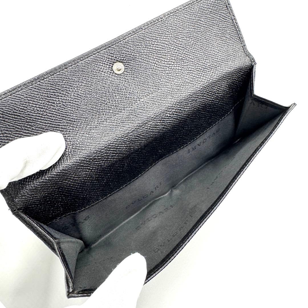 美品✨ブルガリ　長財布　三つ折り財布　クラシコ　Wホック　レザー　ブラック