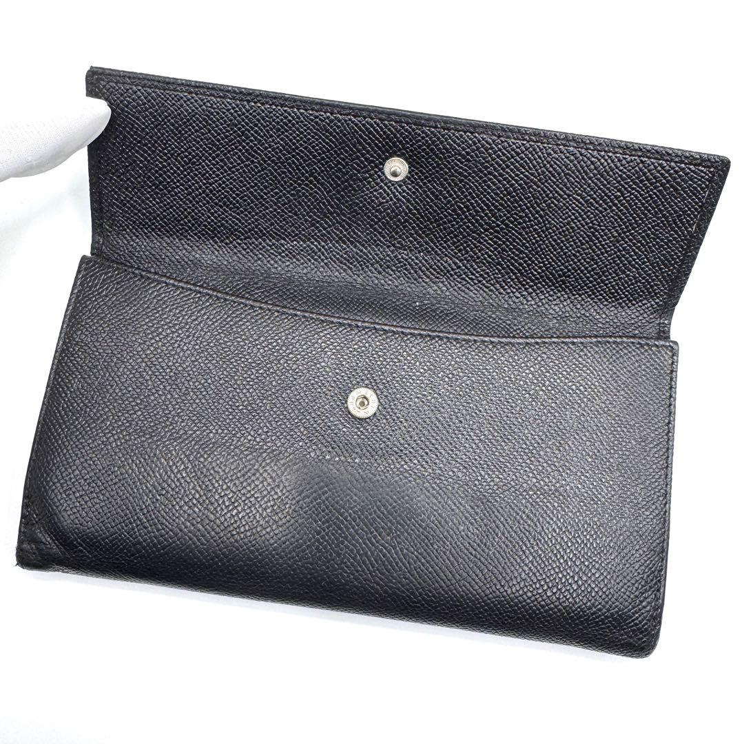 美品✨ブルガリ　長財布　三つ折り財布　クラシコ　Wホック　レザー　ブラック