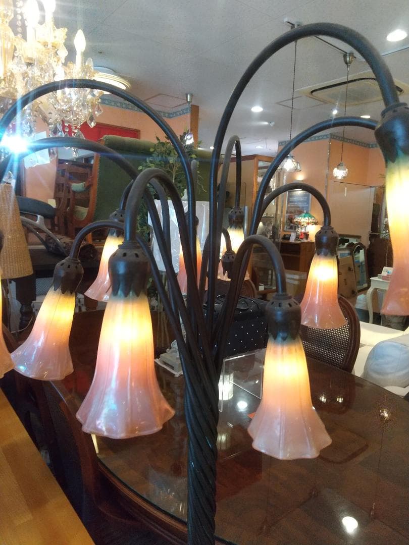 ■希少■アンティーク リリーランプ・フロアランプ