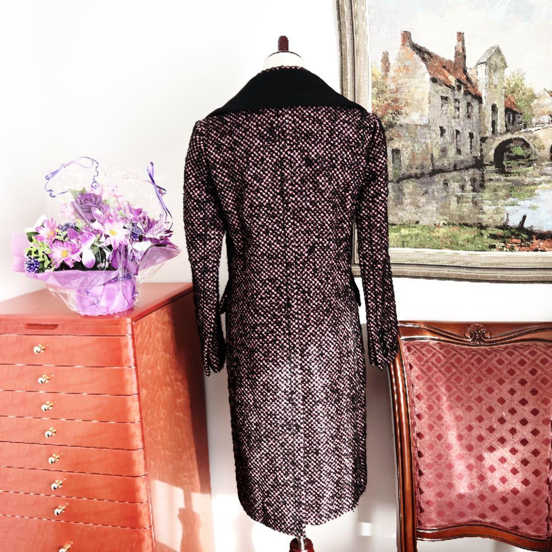 美品 PRADA プラダ　ツイード　ウール　チェスター　コート　付属品あり