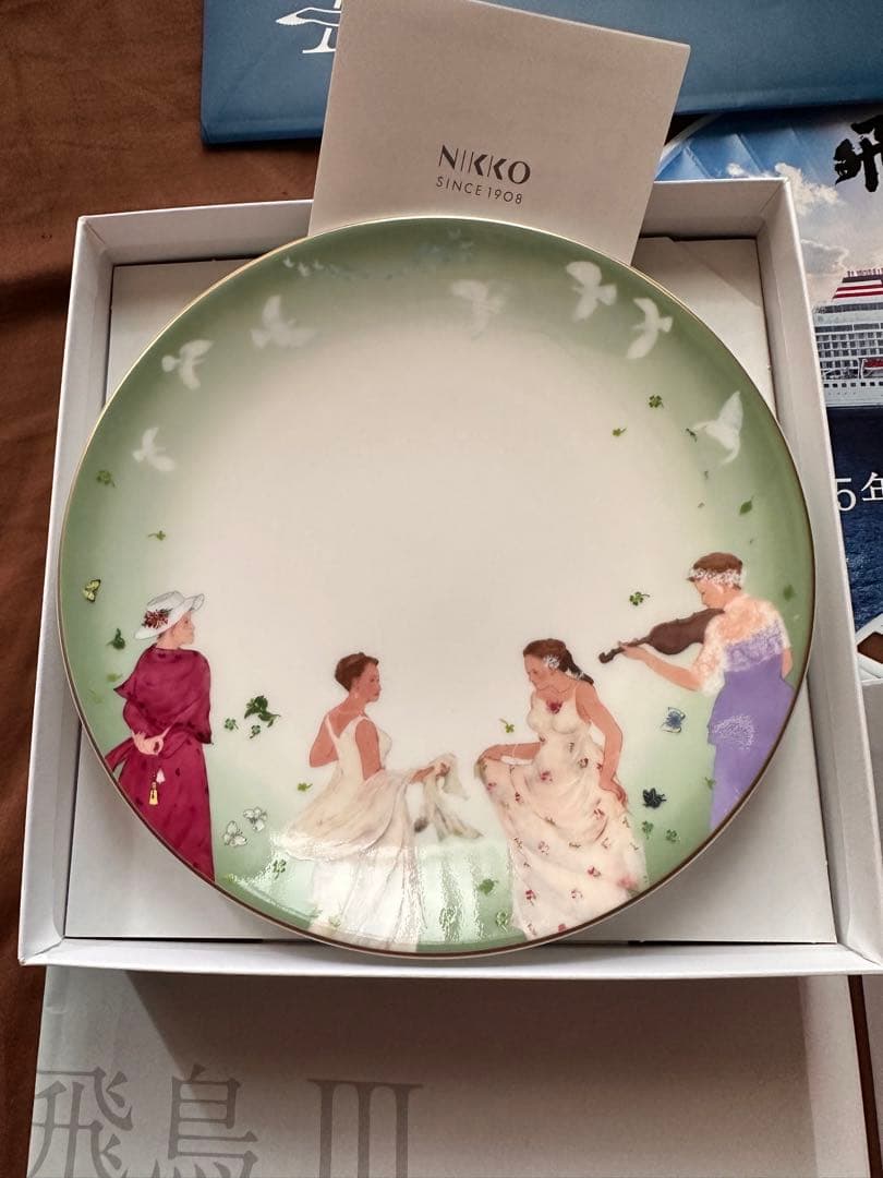 飛鳥III 就航記念プレート　NIKKO製　うちわ　新聞　カードケース