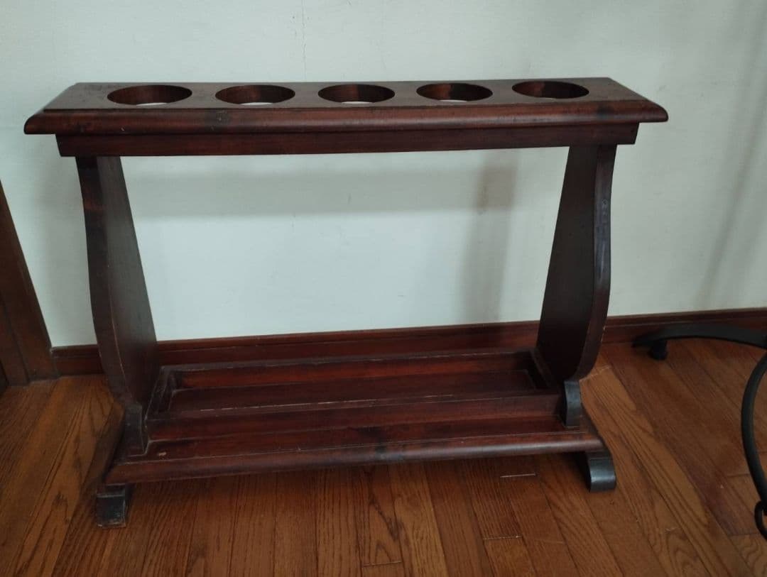 アンティーク調 虫食い加工 傘立て マホガニー無垢板