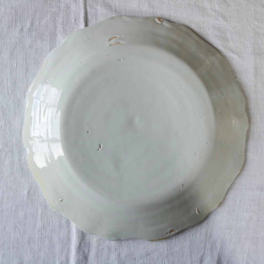 フランス　アンティーク　プレート　南仏　手描き　チューリップ　手彩色　ぽってり