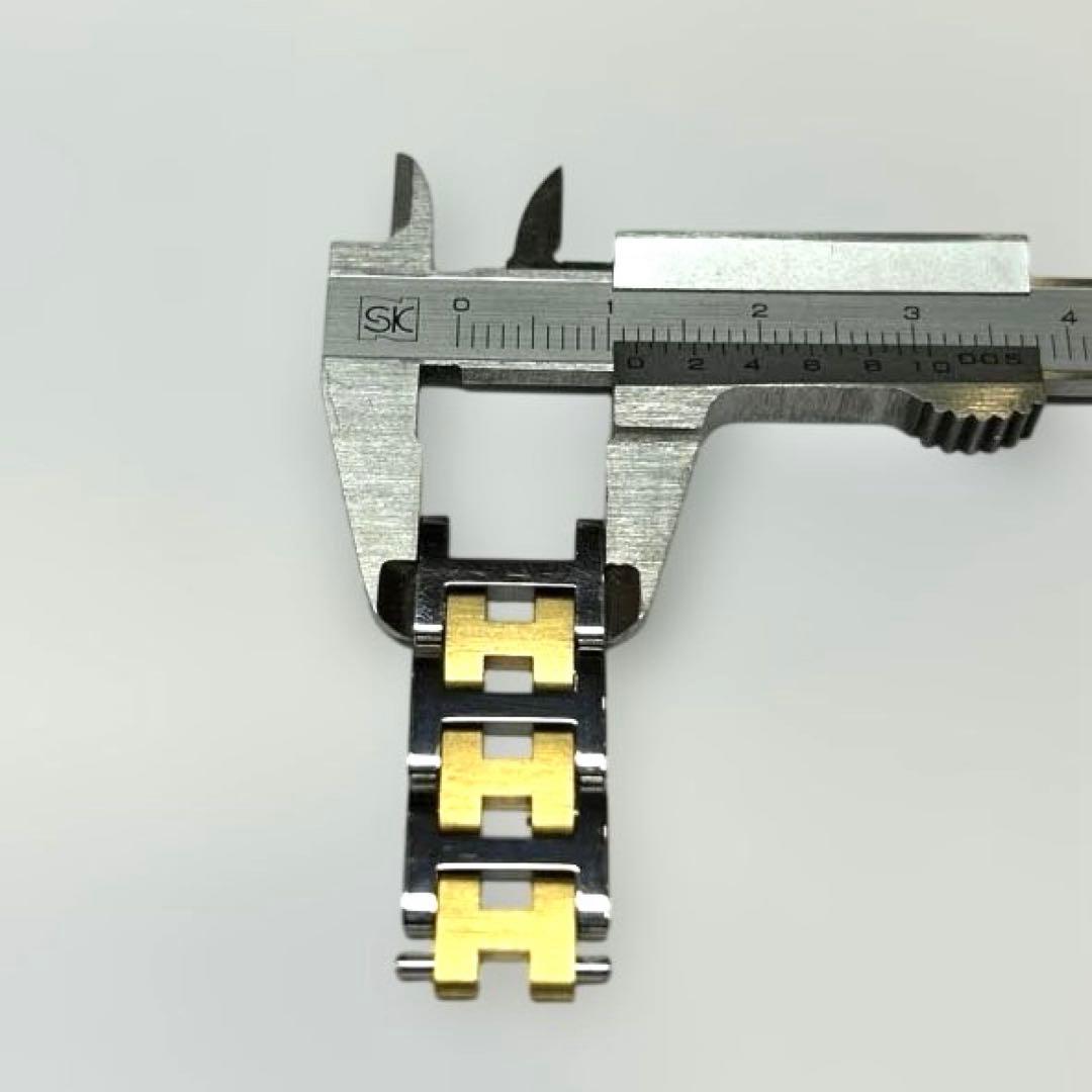 エルメス クリッパー腕時計白/金コンビ　女性用バント調整駒3個分