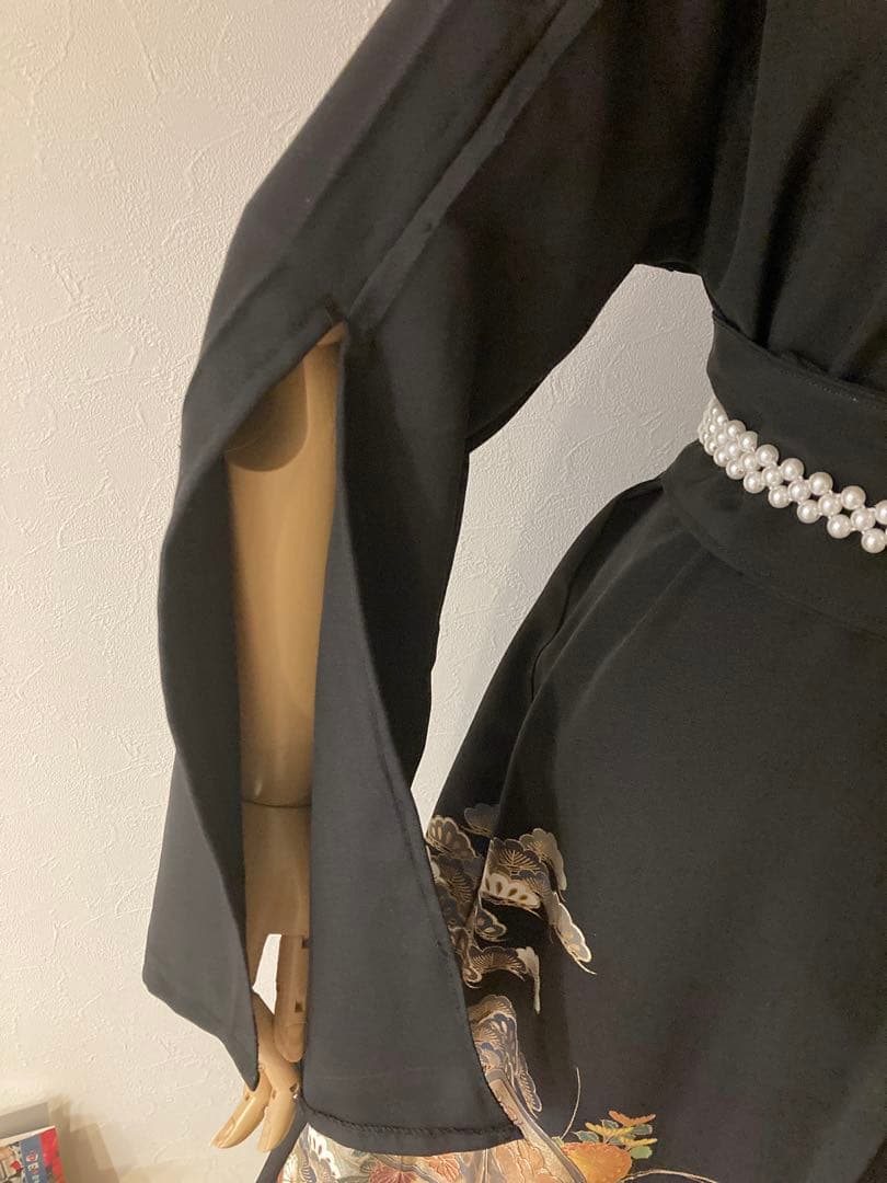 着物リメイクワンピース　￼￼ 留袖￼サイズL〜LL