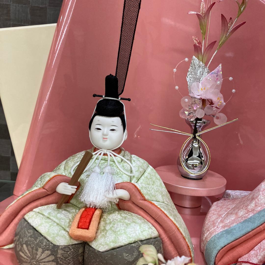 お値下げしました。新品東玉喜久絵愛桃木目込雛飾り