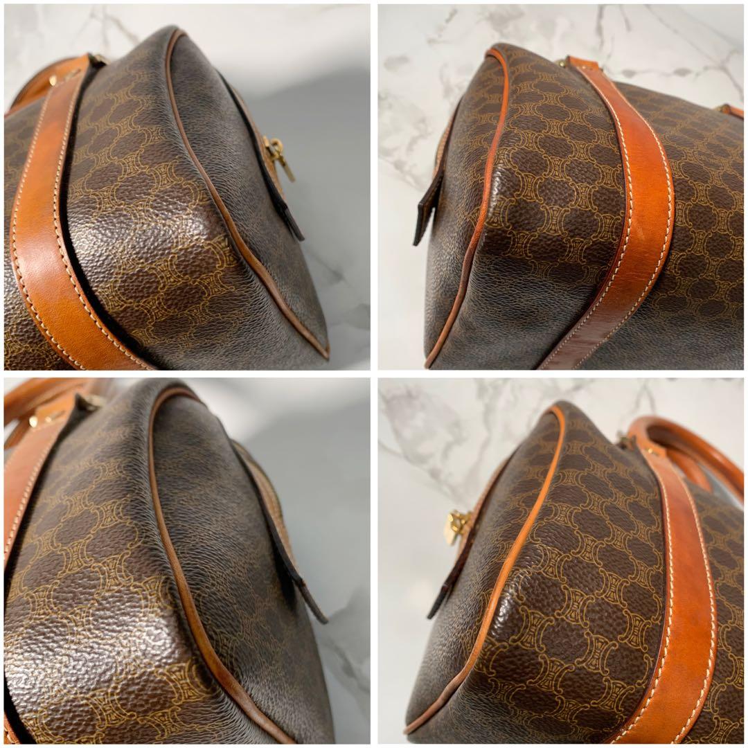 美品 セリーヌ ハンドバッグ　ミニボストン　マカダム　レザー　ゴールド金具