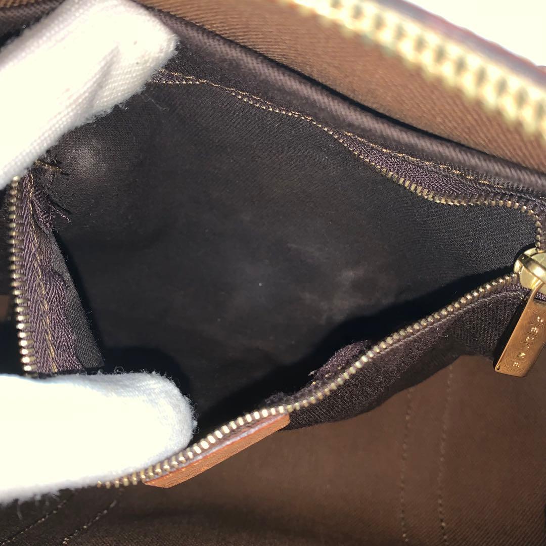 美品 セリーヌ ハンドバッグ　ミニボストン　マカダム　レザー　ゴールド金具