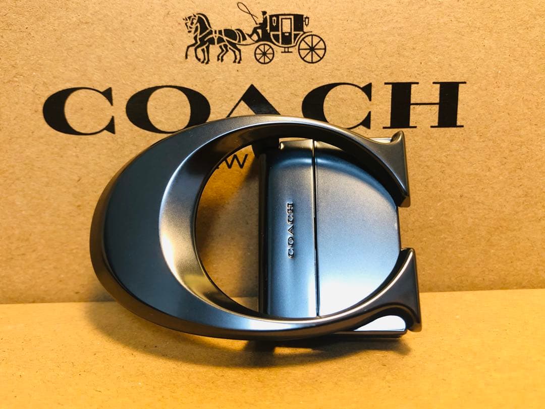 12月セールCOACHコーチ新品正規品リバーシブルレザーベルト　回転バックル2個