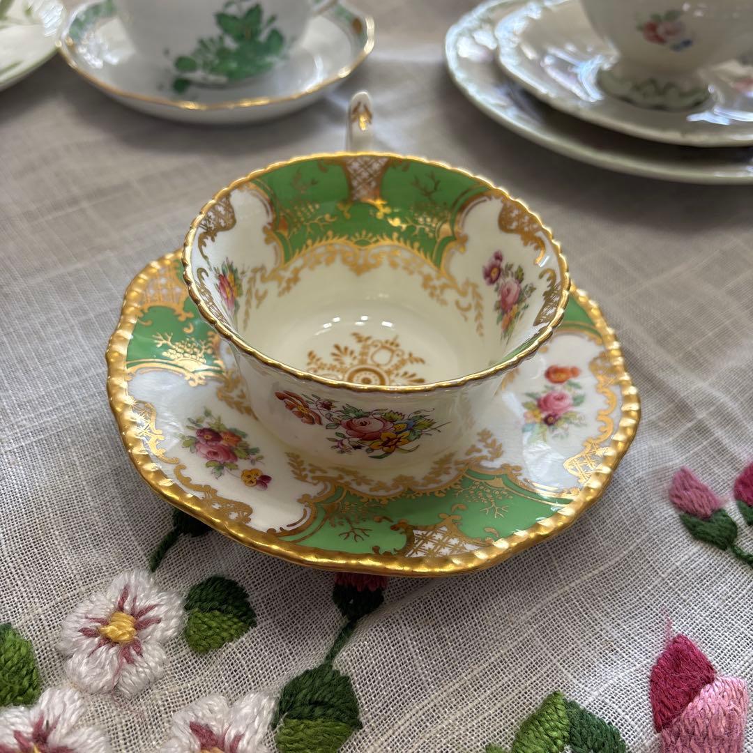 コールポート 希少 バットウィング グリーン カップ アンティーク