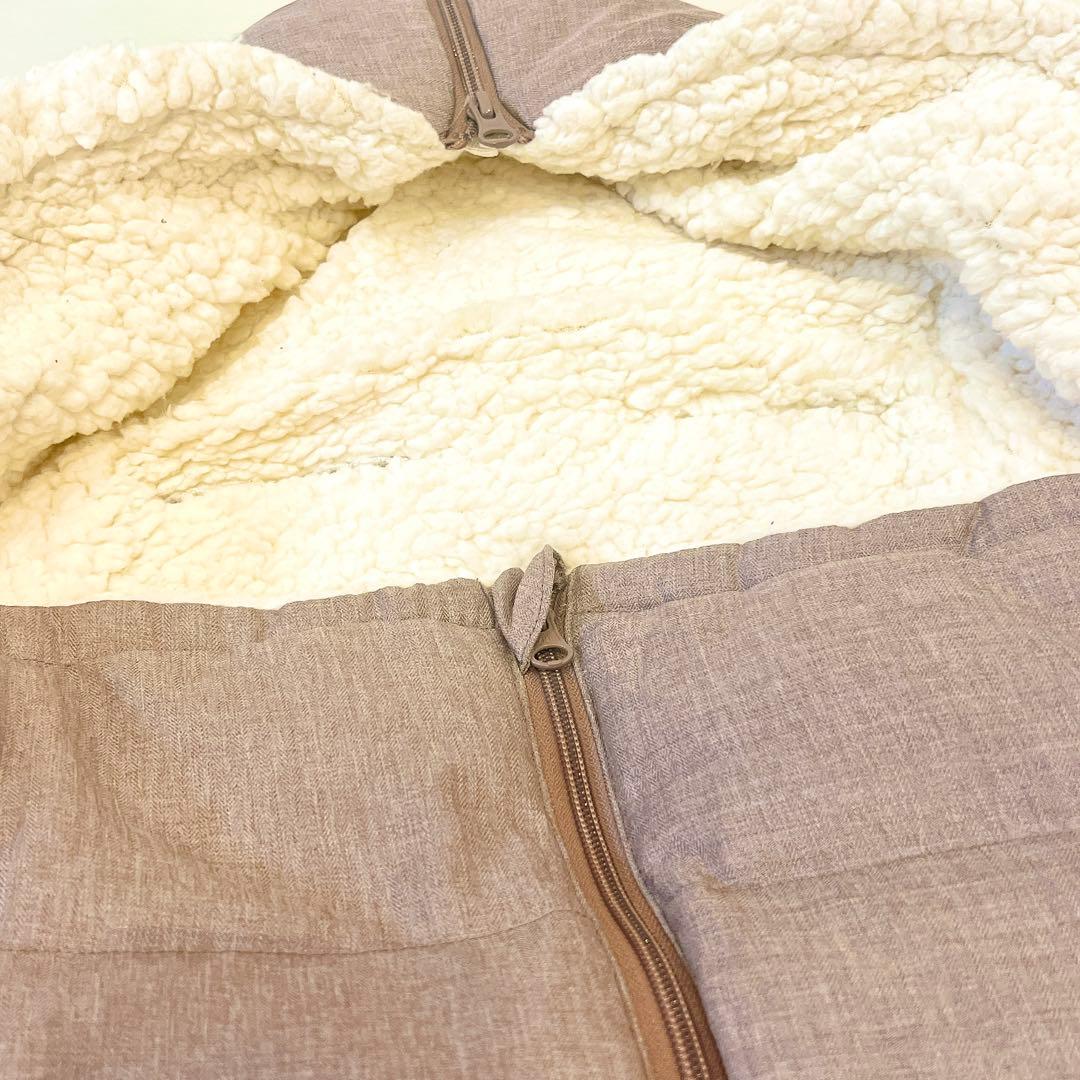 【美品】 エアバギー　フットマフ　ベージュウッド　2個セット　双子　防寒