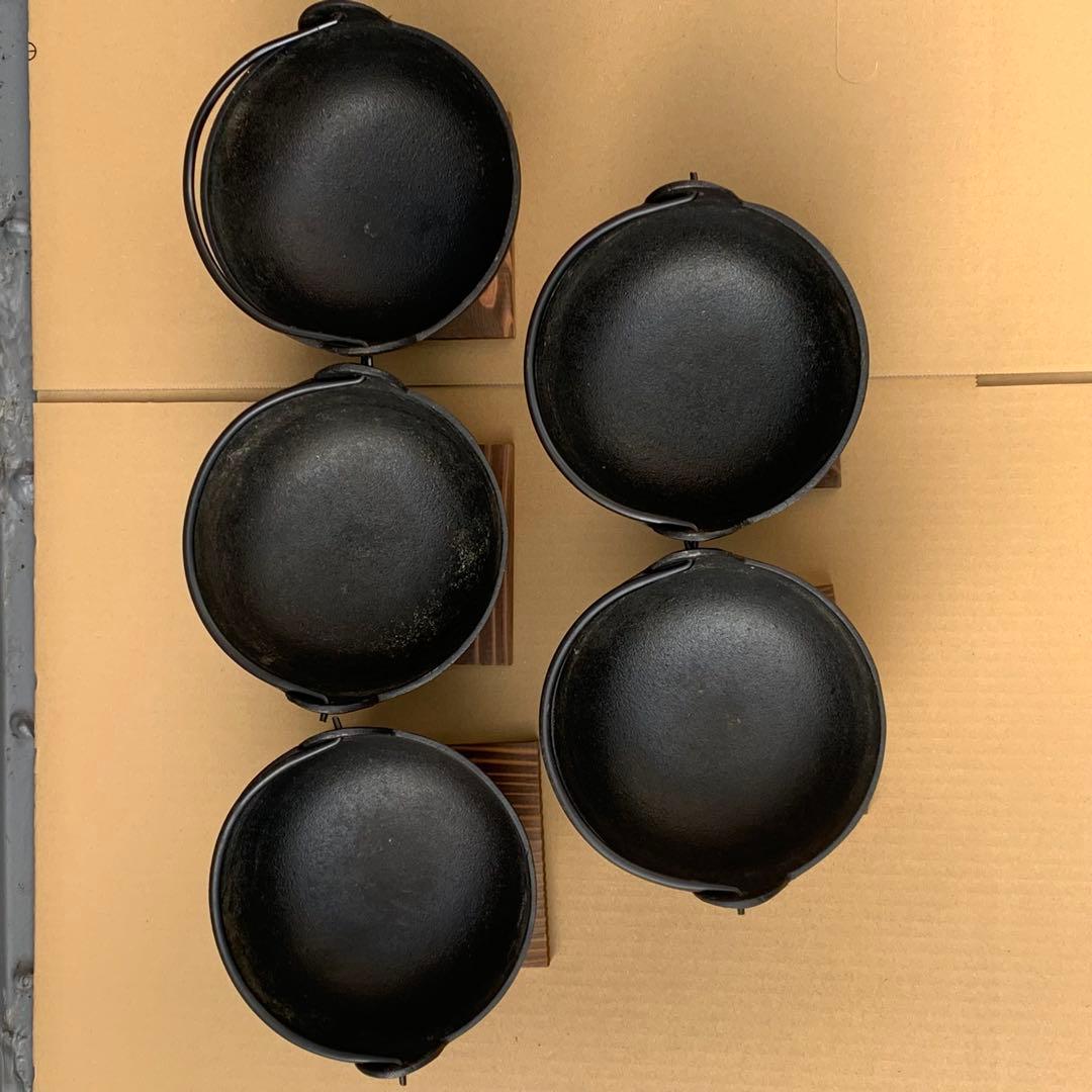 南部鉄器　いろり鍋　コンロセット　5組