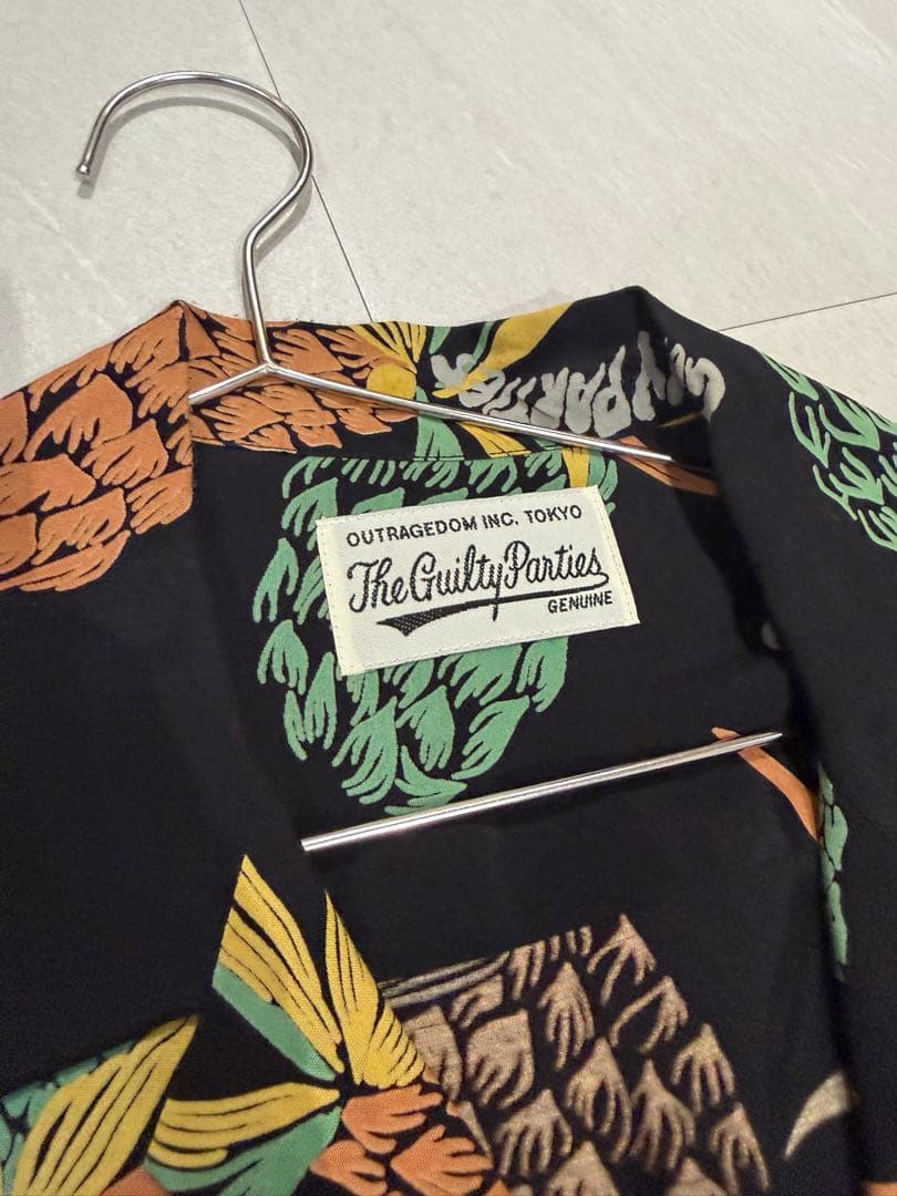 M*˚様 【極美品】WACKO MARIA アロハシャツ パイナップル柄 黒 日