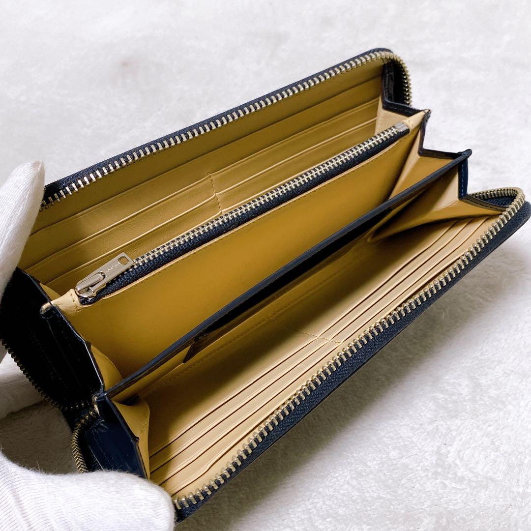 希少　PORTER ポーター　カウンター　長財布　ラウンドジップ　ネイビー　本革