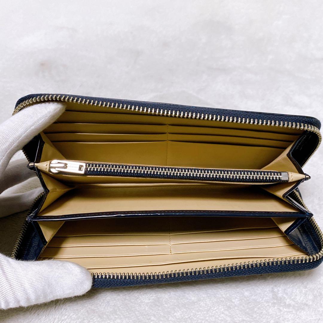 希少　PORTER ポーター　カウンター　長財布　ラウンドジップ　ネイビー　本革