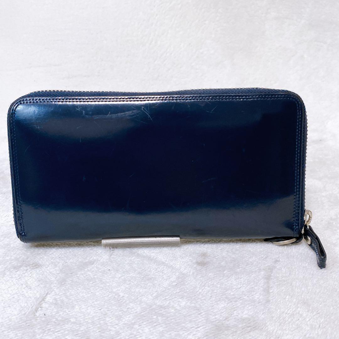希少　PORTER ポーター　カウンター　長財布　ラウンドジップ　ネイビー　本革