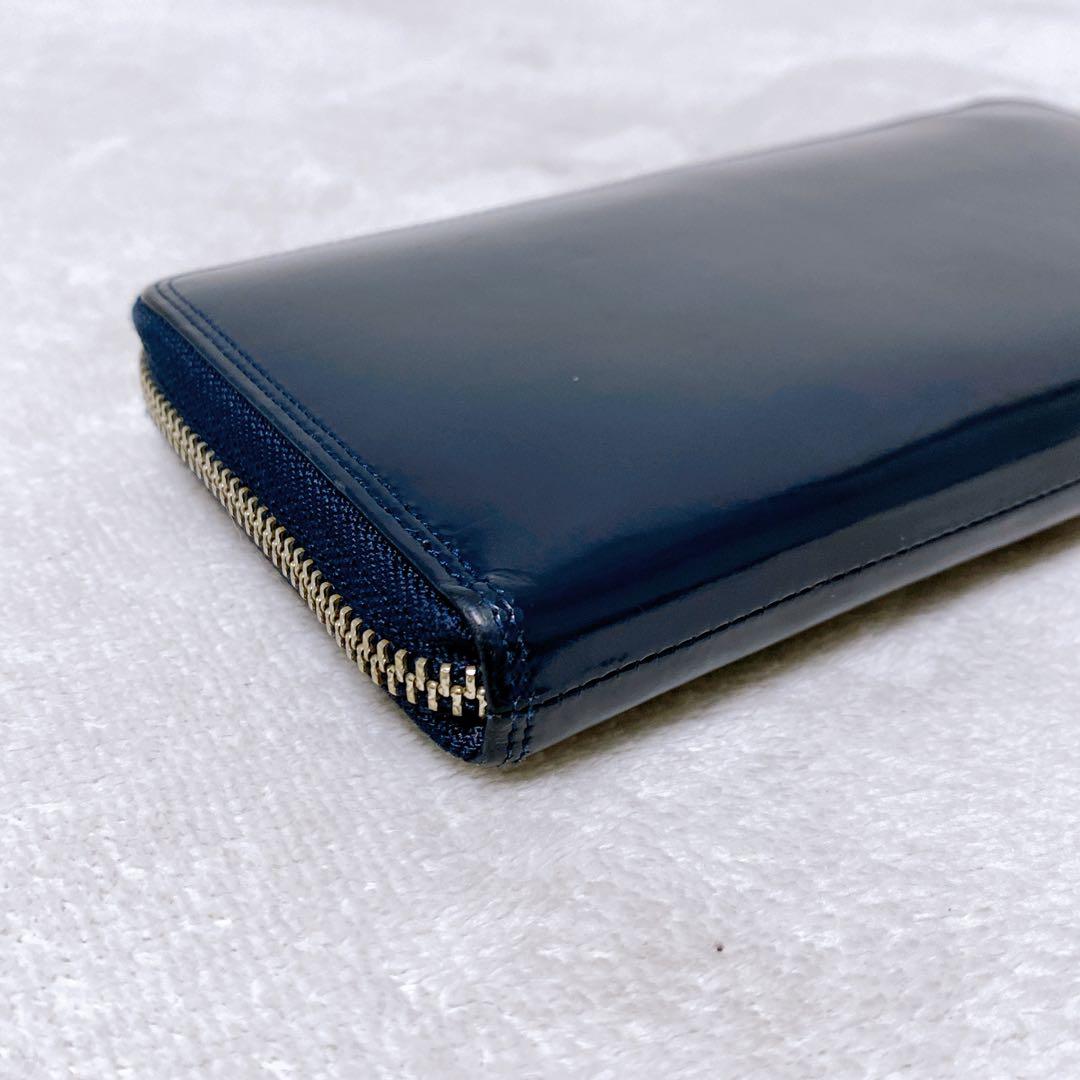 希少　PORTER ポーター　カウンター　長財布　ラウンドジップ　ネイビー　本革