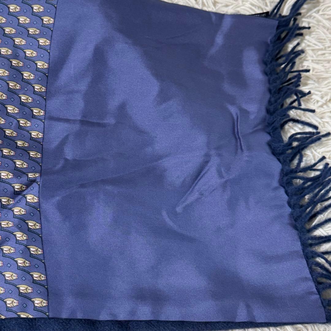 エルメス　マルジェラ期　リバーシブル　シルク　ウール　カシミヤ　マフラー