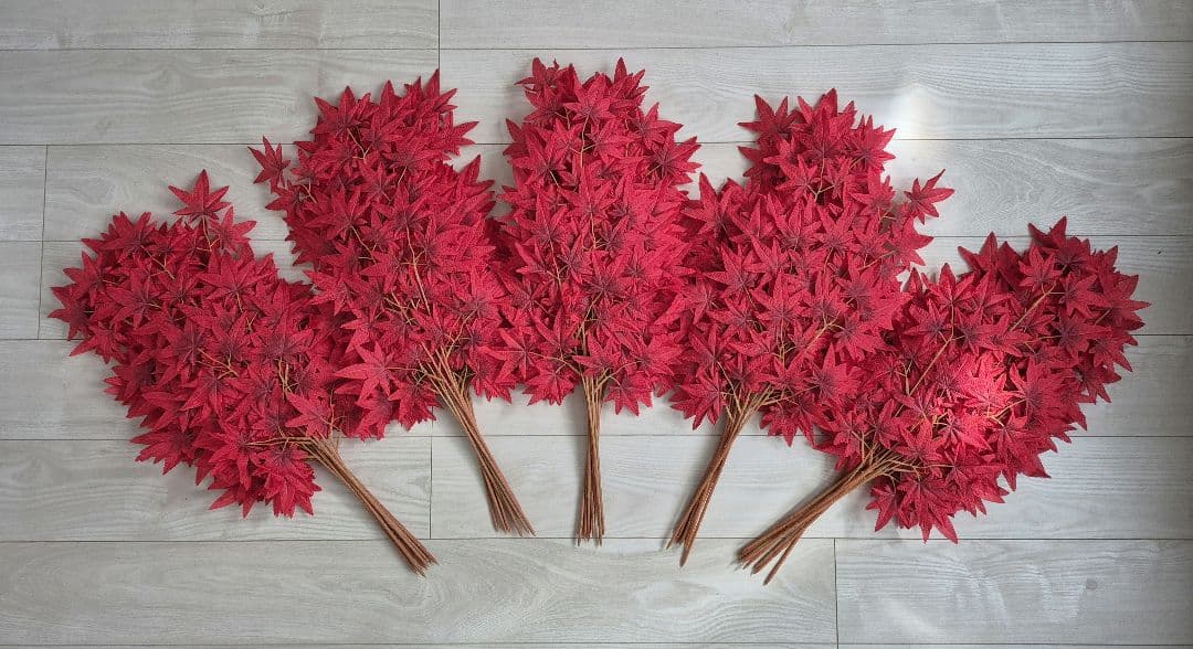 ☆未使用品☆【針金入り】秋飾り造花もみじ145本セット 楓 かえで 紅葉
