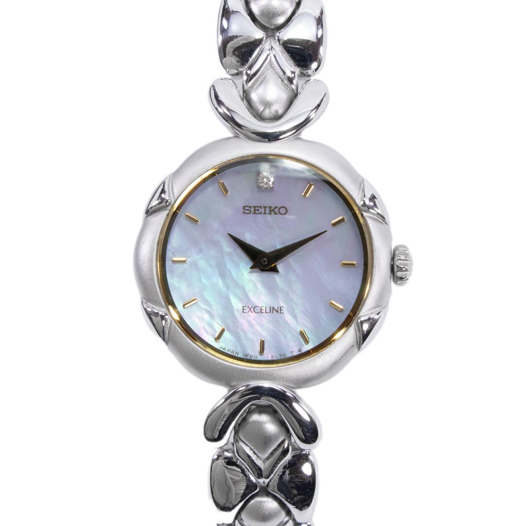 セイコー 腕時計 レディース エクセリーヌ 1F20-1C40 シェル盤 ダイヤ