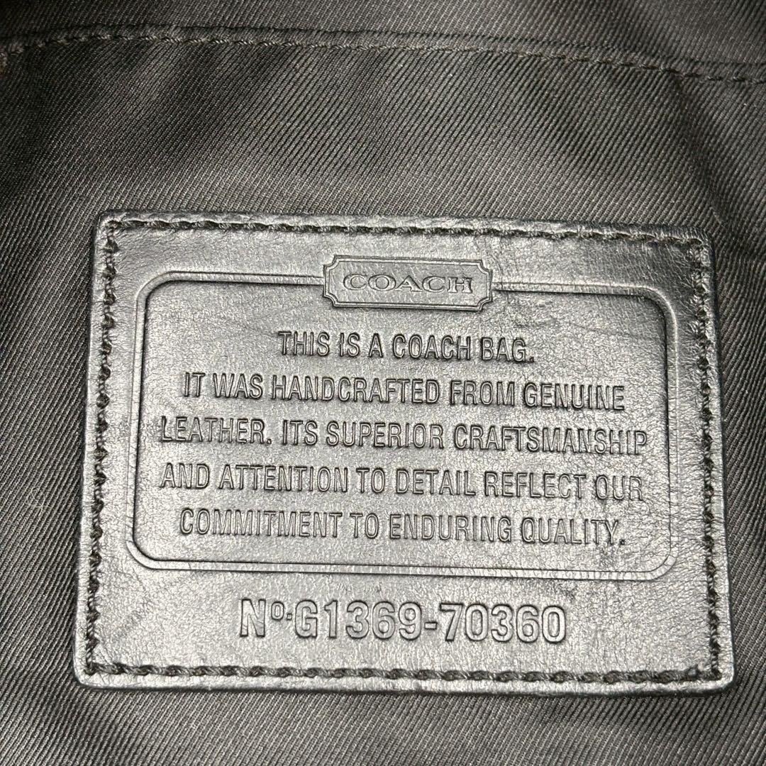 極美品 COACH トンプソン ボディバッグ ネイビー レザー ななめがけ