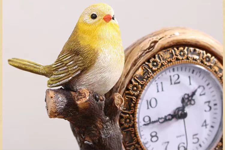 小鳥の置時計時計の置時計居間寝室ベッドの頭静音時計の置物