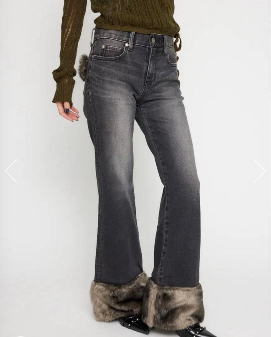 FAUX FUR ファーフレアデニム