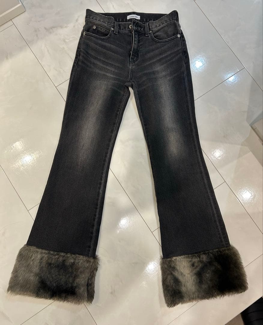 FAUX FUR ファーフレアデニム