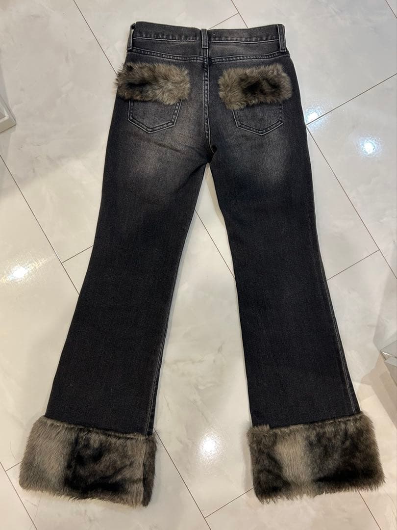 FAUX FUR ファーフレアデニム
