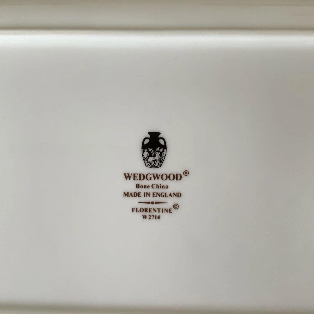 ウェッジウッド　フロレンティーン　ターコイズ　サンドウィッチ　プレート　スクエア