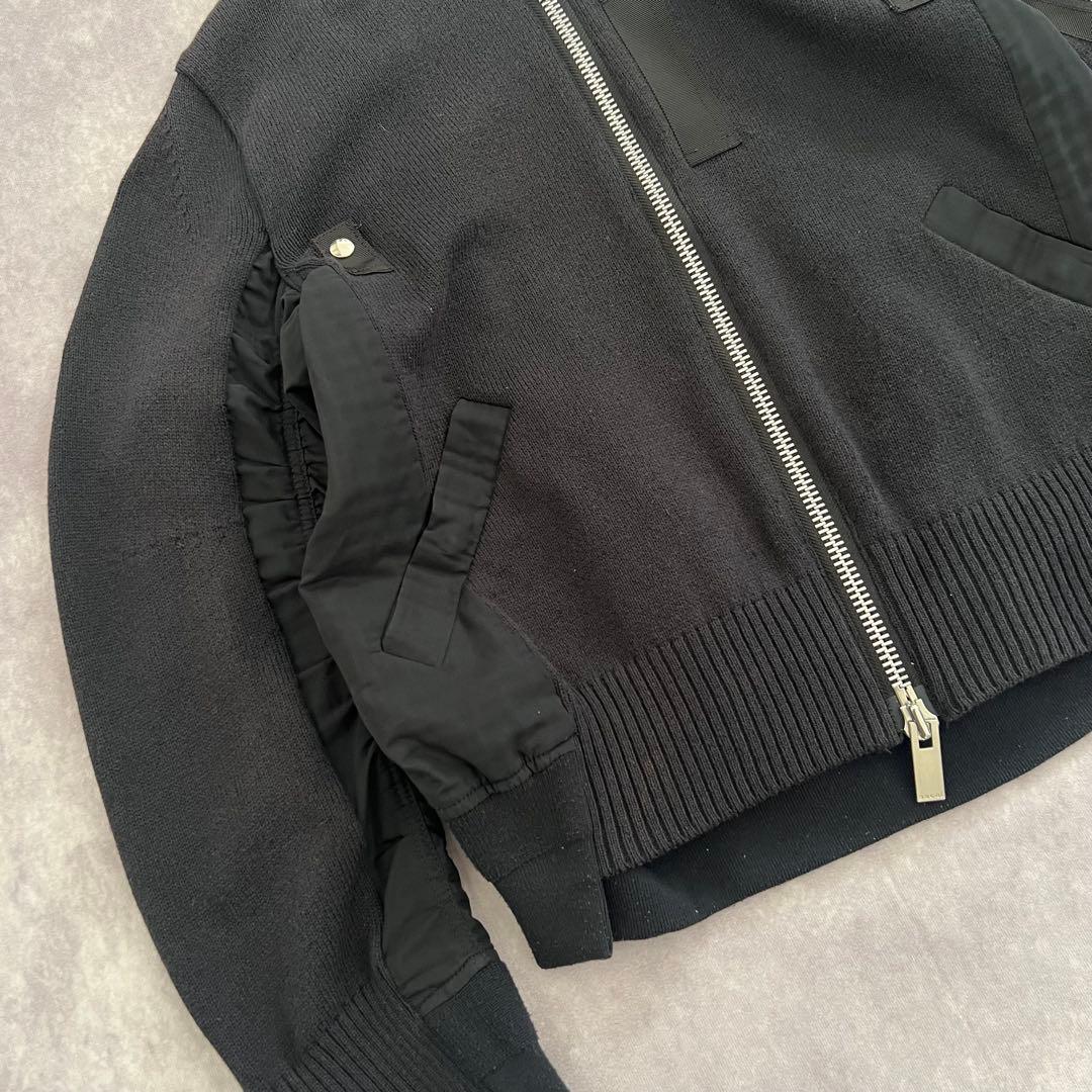 sacai 19AW MA-1 ドッキングジャケット オールブラック 希少