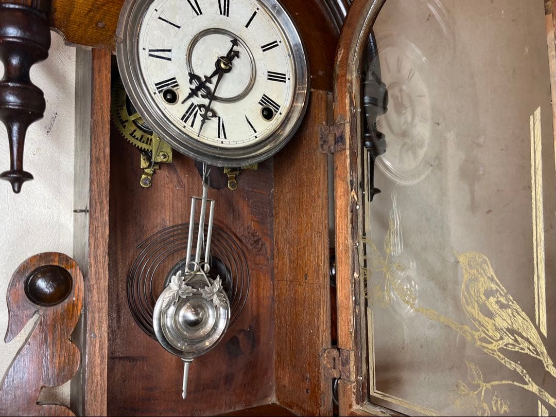 涙の雫　柱時計　古時計　振り子　ゼンマイ　ボンボン　レトロ　精工舎　ユンハンス