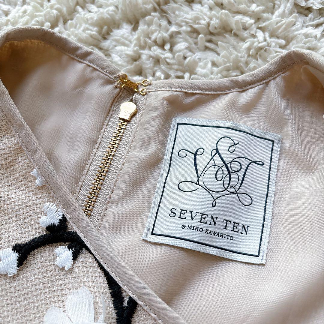 SEVEN TEN セブンテン バイ ミホカワヒト　ツイード　刺繍トップス　M