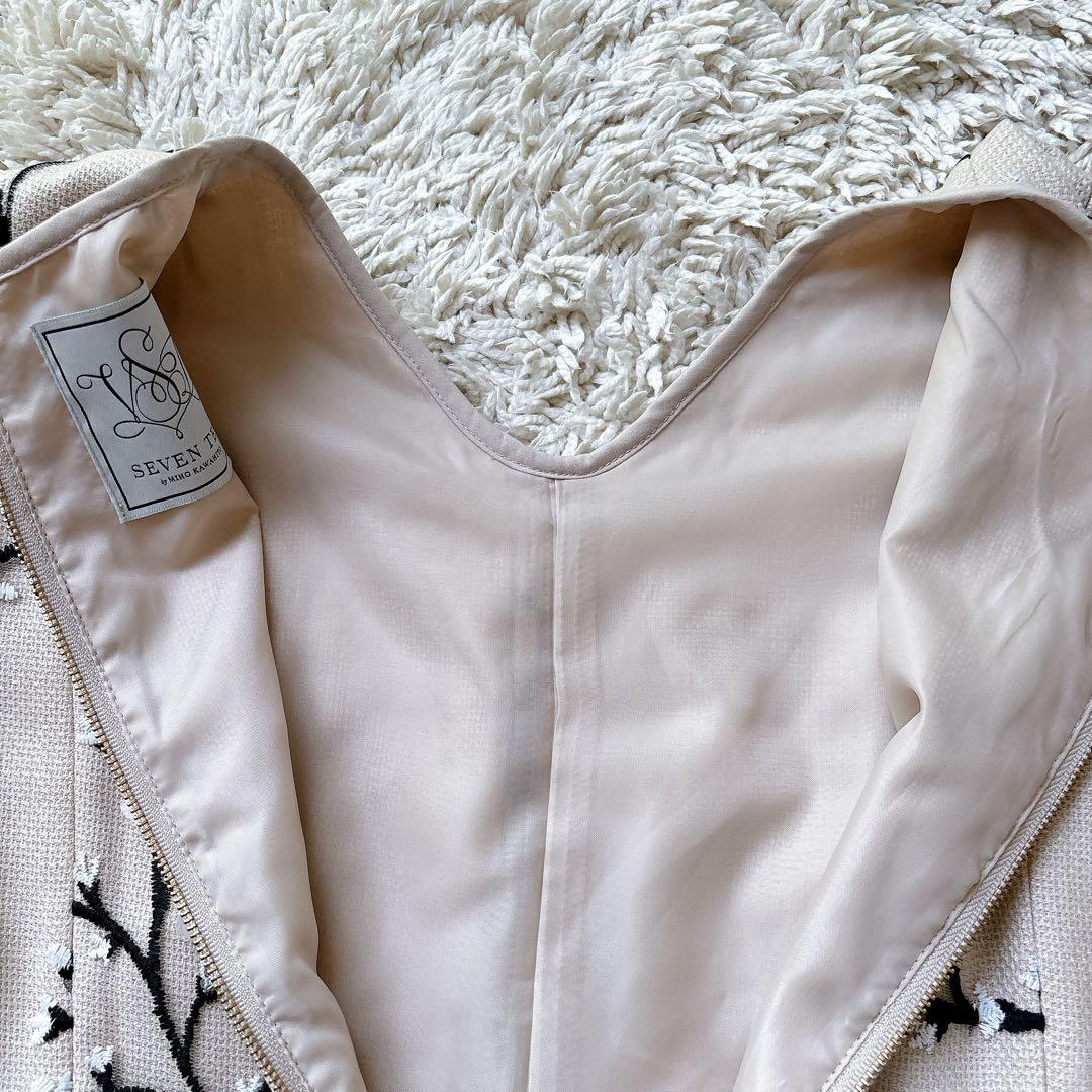 SEVEN TEN セブンテン バイ ミホカワヒト　ツイード　刺繍トップス　M