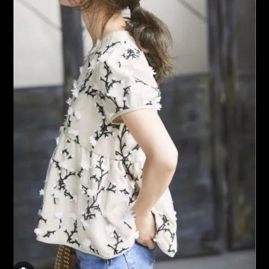 SEVEN TEN セブンテン バイ ミホカワヒト　ツイード　刺繍トップス　M