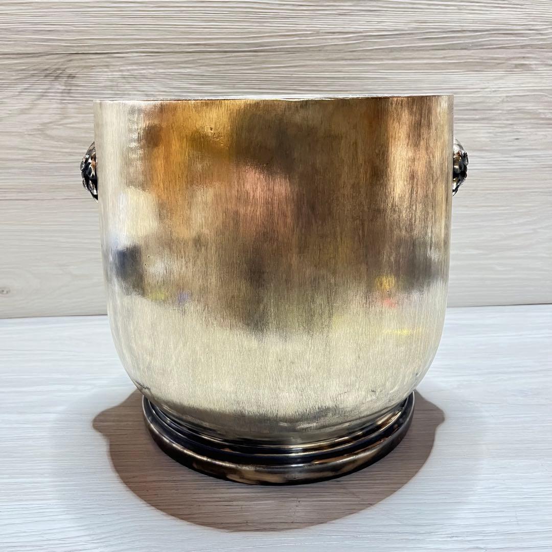 真鍮製　火鉢　獅子頭取手