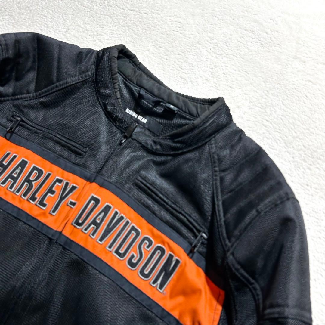 【HARLEY-DAVIDSON】 ライダースジャケット XL 刺繍ロゴ