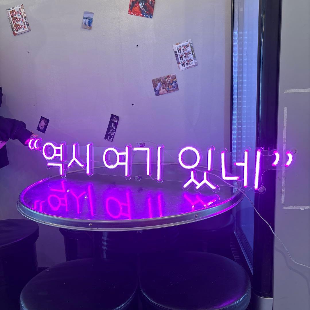 韓国　ネオン看板　韓国語　可愛い　ピンク　LED看板　カフェ