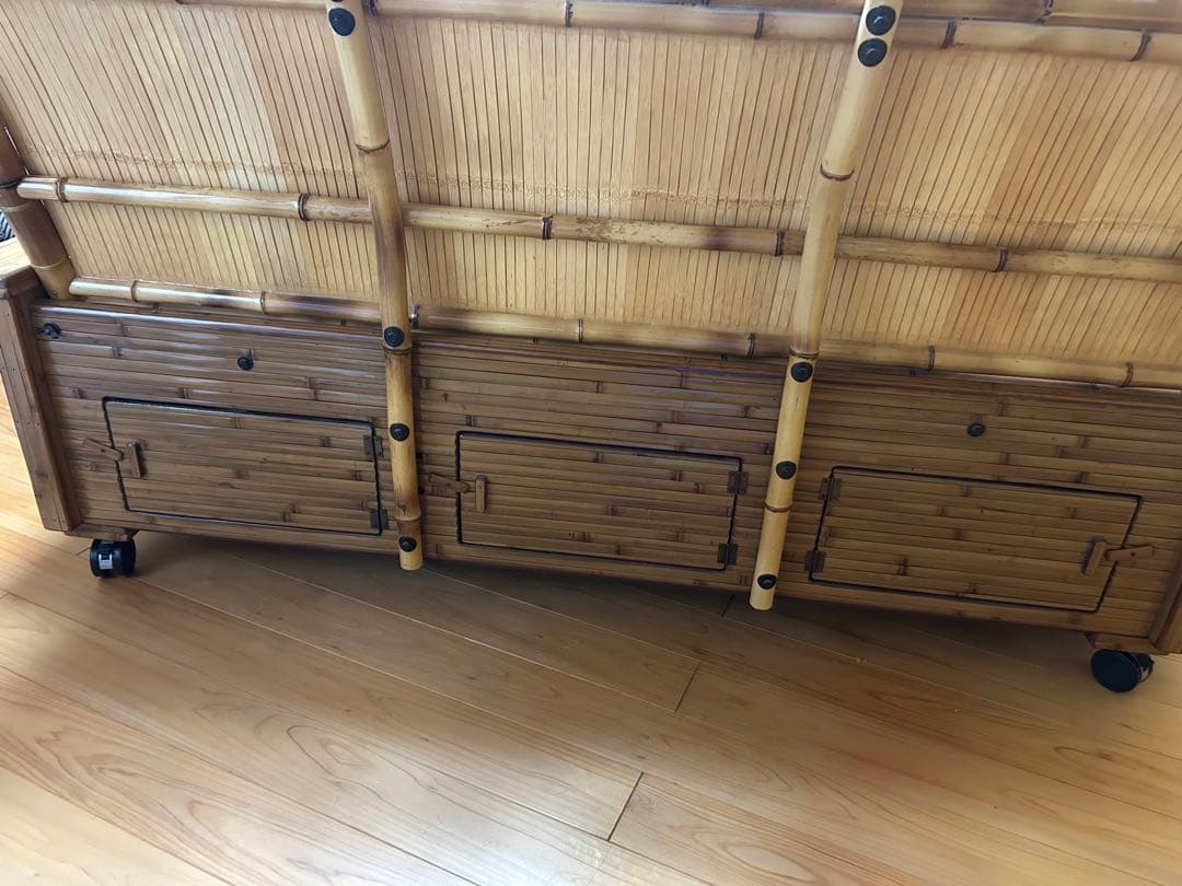 梅里竹芸　三人掛けソファー　ベンチ　竹製　【A-99】