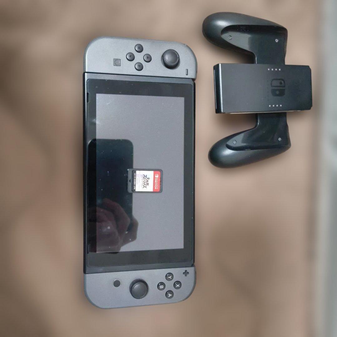 Nintendo Switch グレー 本体 グリップ付き 動作確認済み